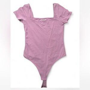 Babaton Pink Square Neck Bodysuit